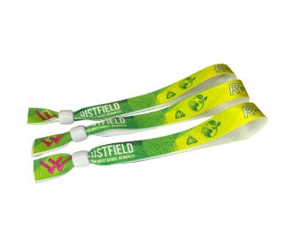   R-PET Wristband (15x340 mm, full-colour custom printed on one side, eco-friendly) - with adjustable plastic bead
