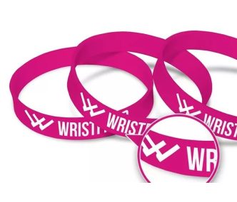 Silicone wristbands customized with 1 colour print