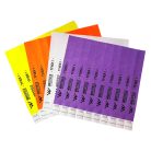 Tyvek 1" wristbands durable and water resistant with serial numbering (TOP Quality) - BLACK Printed