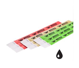   Tyvek 3/4" wristbands durable and water resistant with serial numbering (TOP Quality) - BLACK Printed