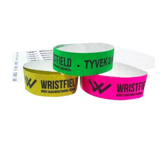   Tyvek 3/4" wristbands durable and water resistant with serial numbering (TOP Quality) - BLACK Printed