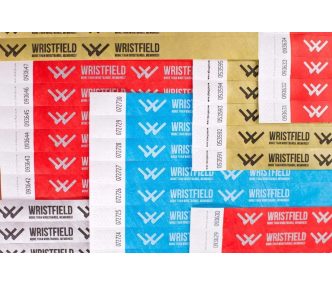   Tyvek 3/4" wristbands with 1 colour + UV (only visible under blacklight) printing
