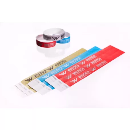 Tyvek 3/4" wristbands with 1 colour + UV (only visible under blacklight) printing