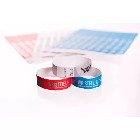 Tyvek 3/4" wristbands with 1 colour + UV (only visible under blacklight) printing