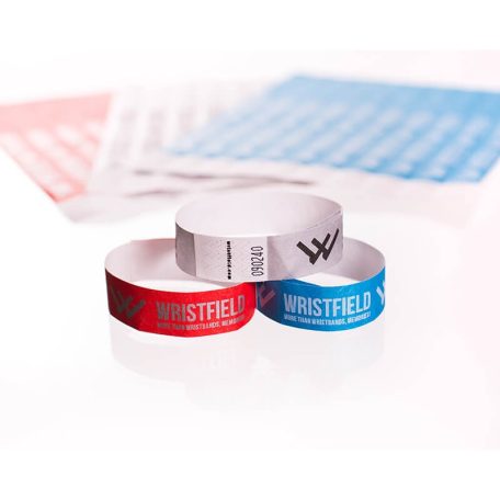 Tyvek 3/4" wristbands durable and water resistant with serial numbering (TOP Quality) - 1 colour printed
