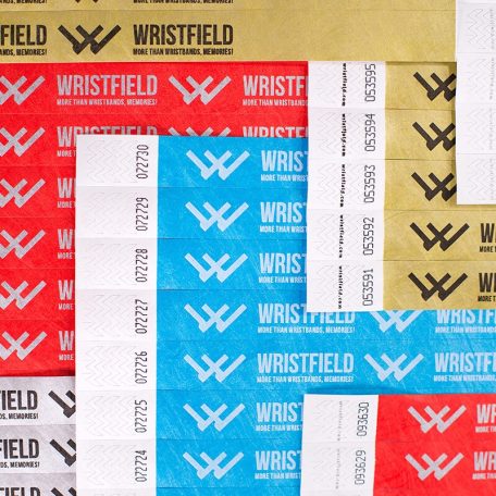 Tyvek 3/4" wristbands durable and water resistant with serial numbering (TOP Quality) - 1 colour printed